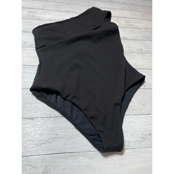 Haight women’s Maria Crepe Off The Shoulder One Piece Swimsuit bathingsuit black - Picture 6 of 12